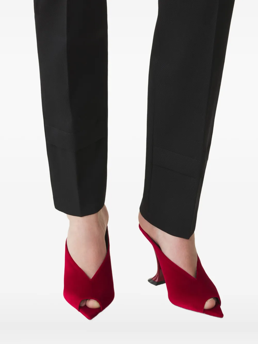 Lanvin Midnight Step muiltjes met bewerkte hak en open neus Rood