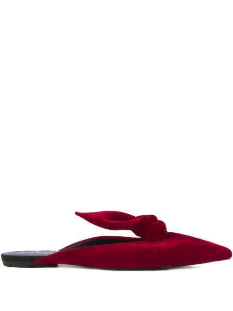 Lanvin knotted velvet-texture mules