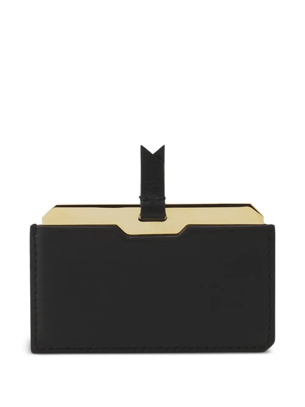 Lanvin Leren pasjeshouder met gouden stempel - Zwart