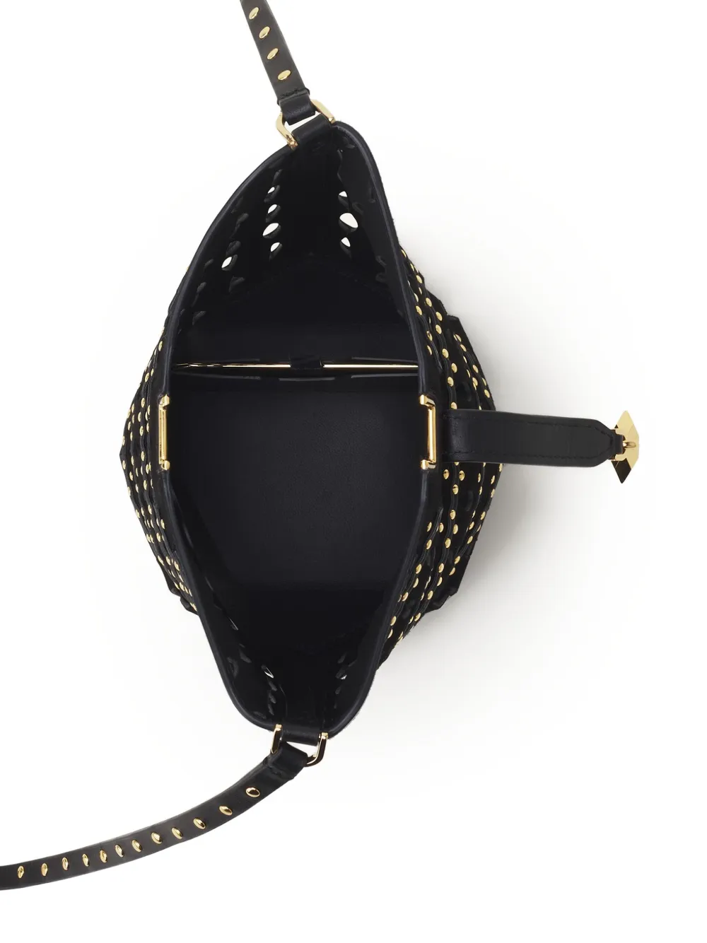 Lanvin Bucket-tas met studs en uitgesneden details Zwart