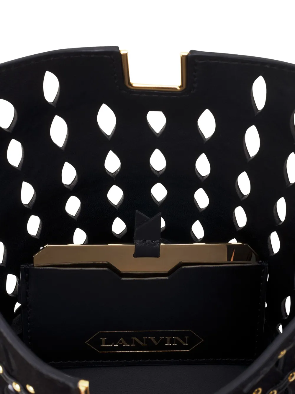 Lanvin Bucket-tas met studs en uitgesneden details Zwart