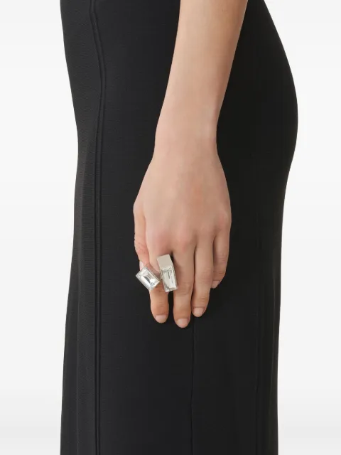Lanvin double-stone brass ring