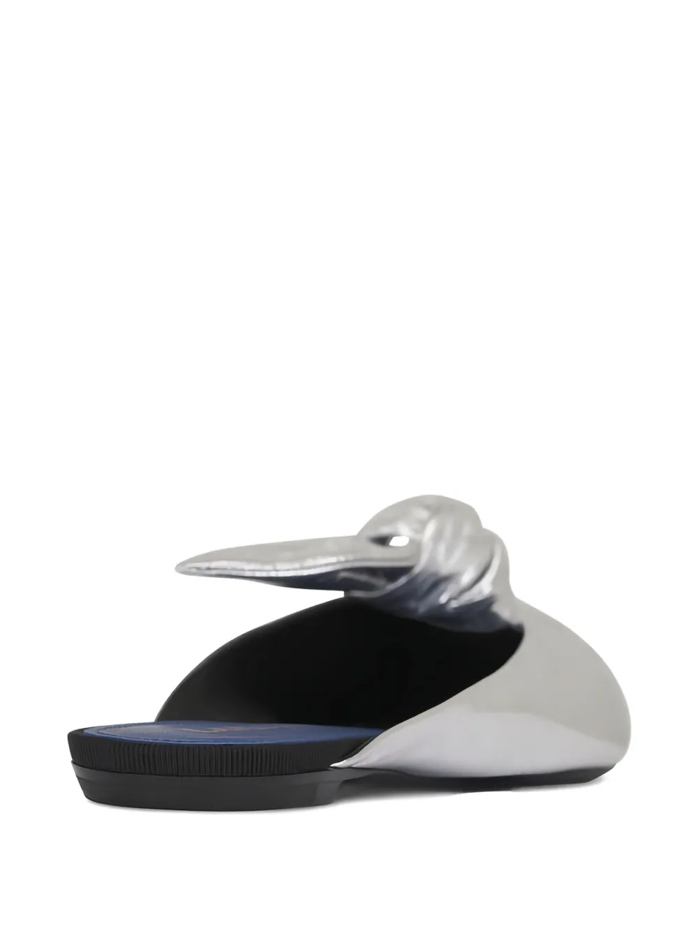  Lanvin Midnight Step Knotted Pointed-toe Mules - Silver 