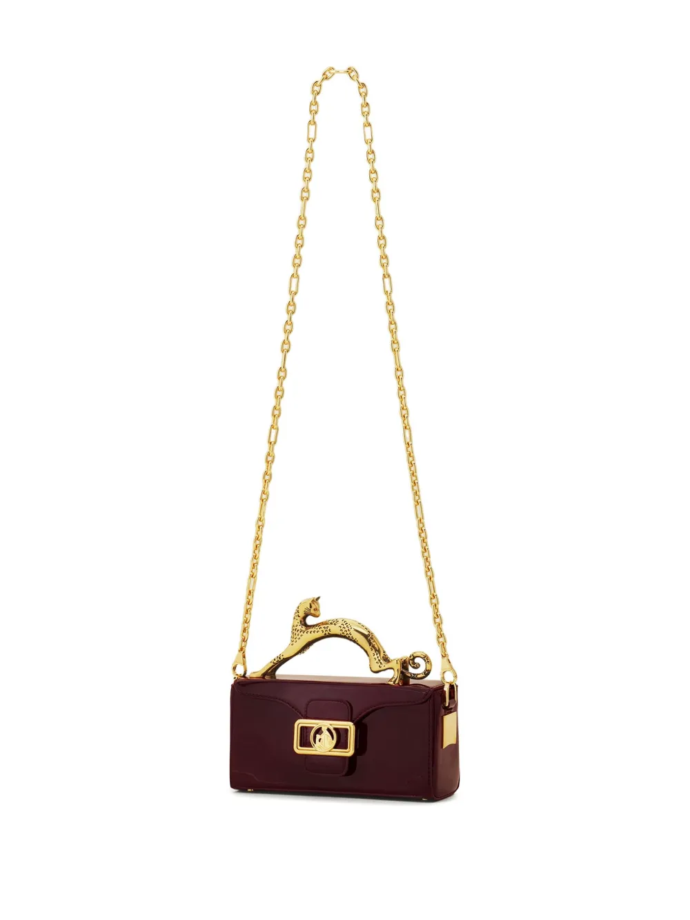  Lanvin Pencil Leopard-embellished Patent-leather Mini Bag - Red 
