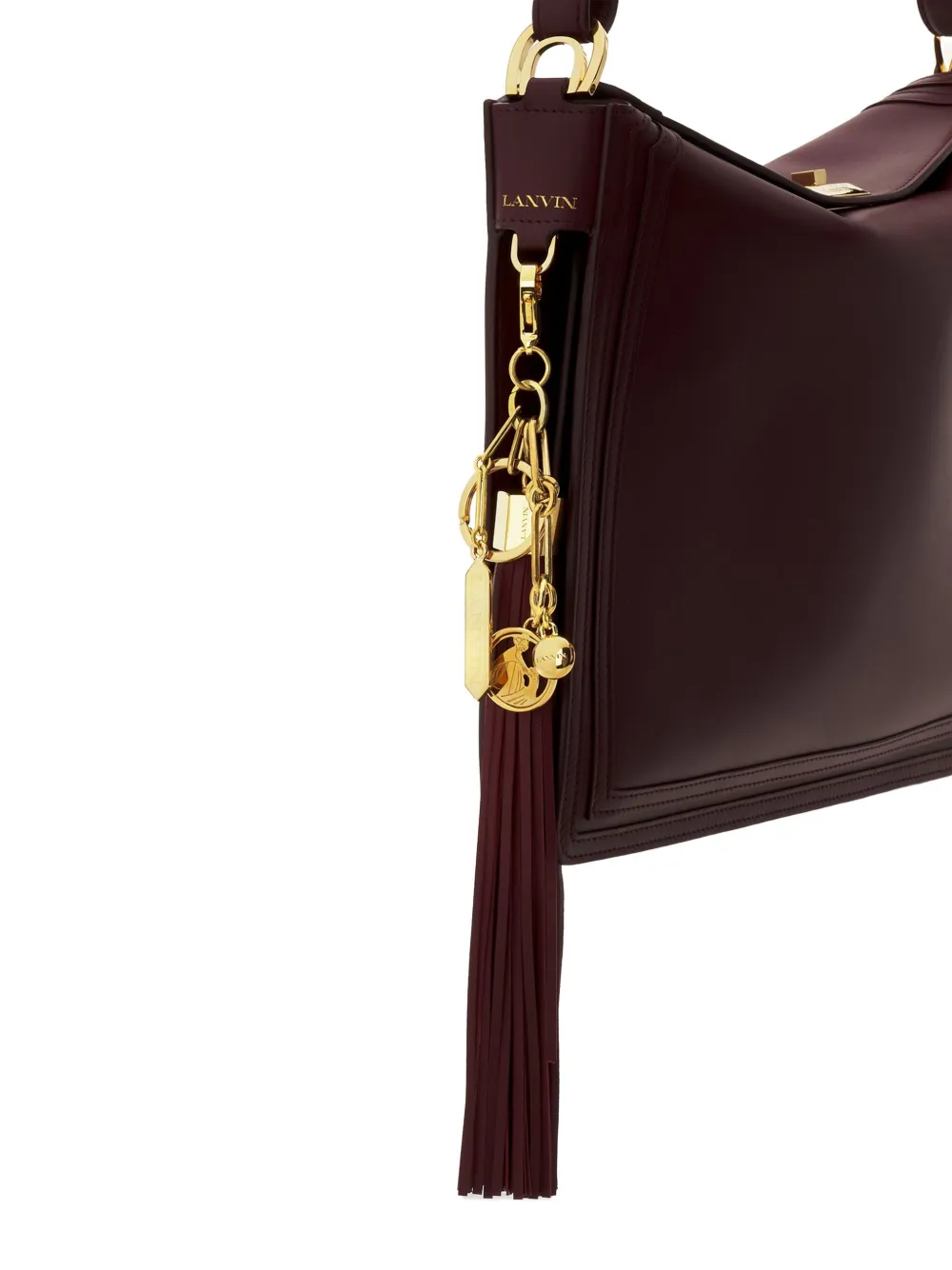 Lanvin Leren tassenbedel met kwastje Rood