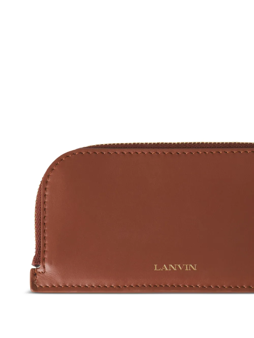 Lanvin Zip-around Leather Wallet In Brown