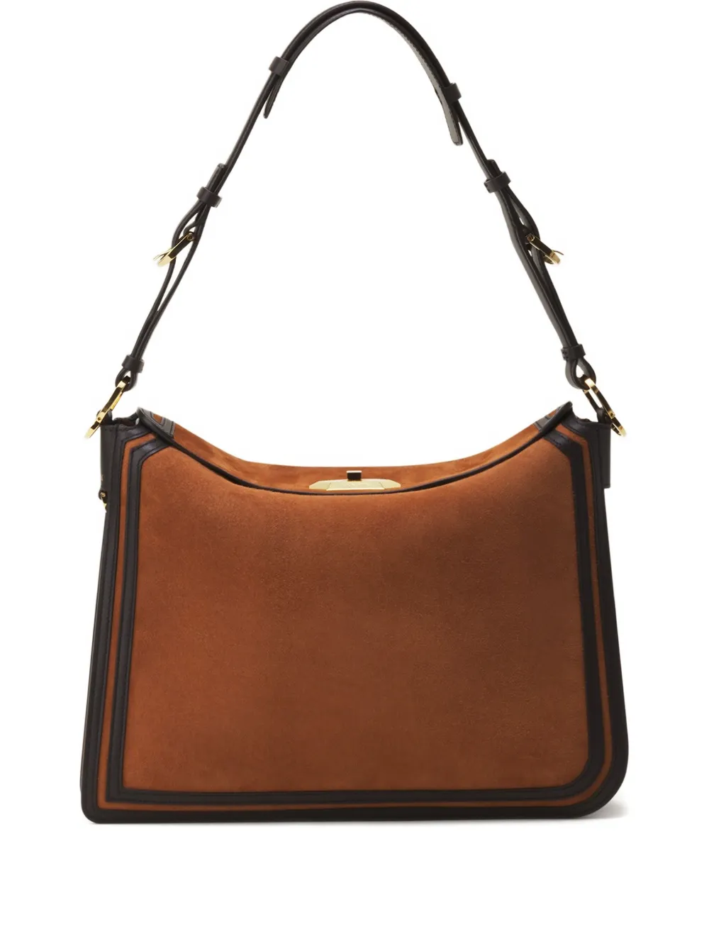Lanvin Sac Compagnon Suede Shoulder Bag In Brown
