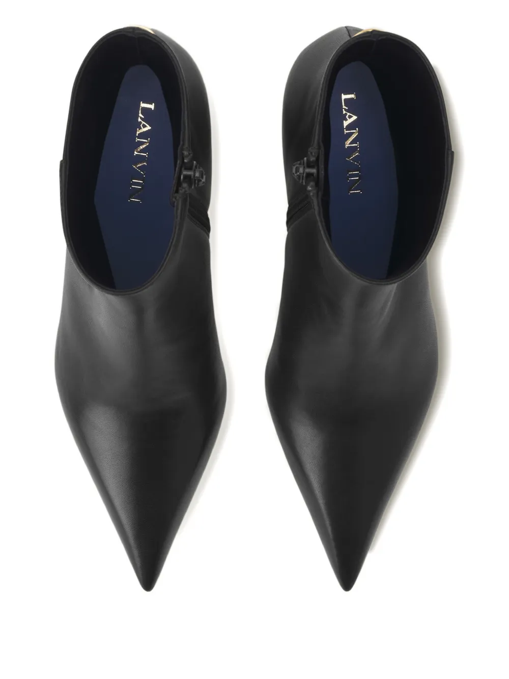 Lanvin Pointed-toe Sculpted-heel Ankle Boots In Black
