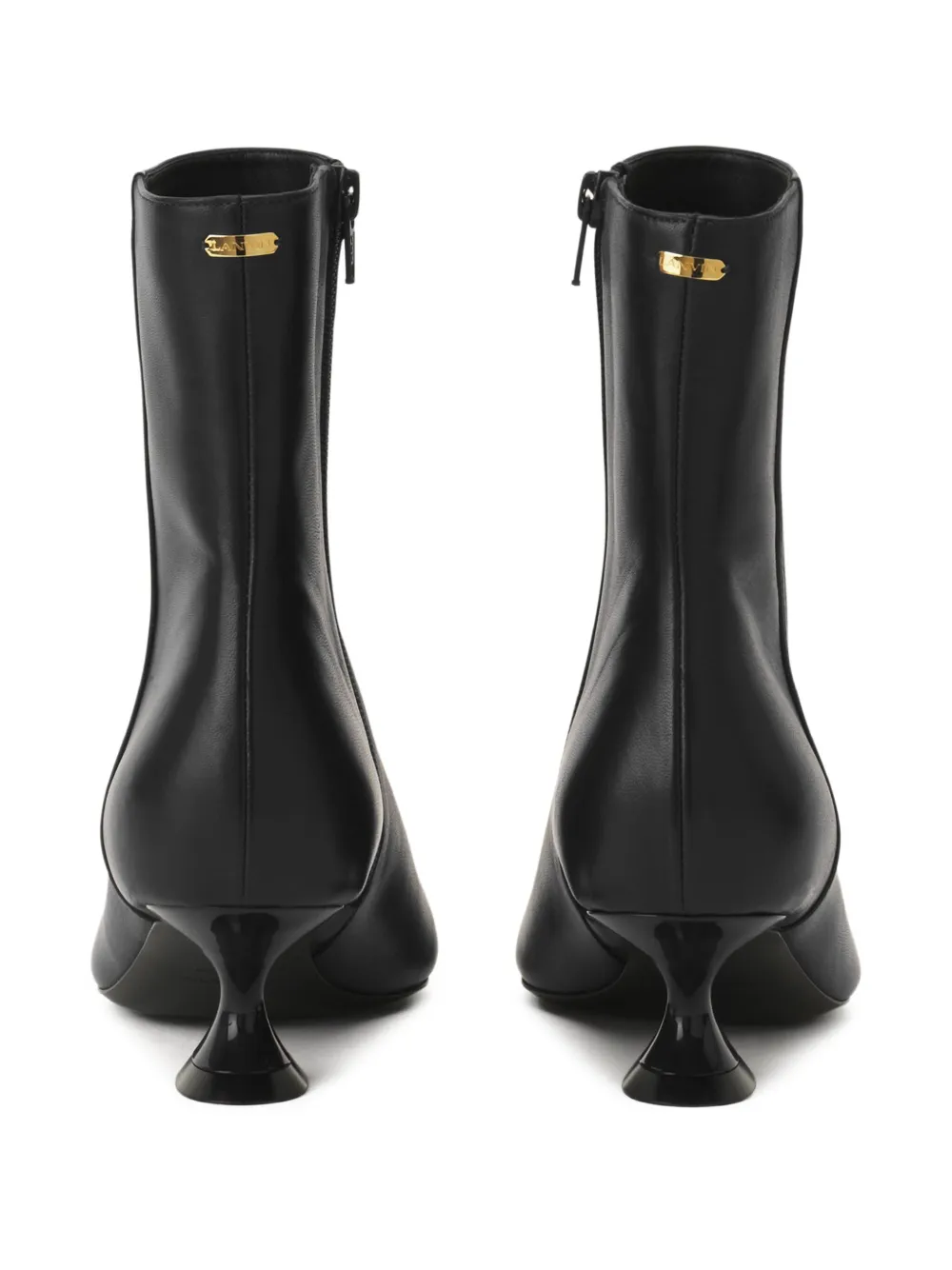 Lanvin Pointed-toe Sculpted-heel Ankle Boots In Black