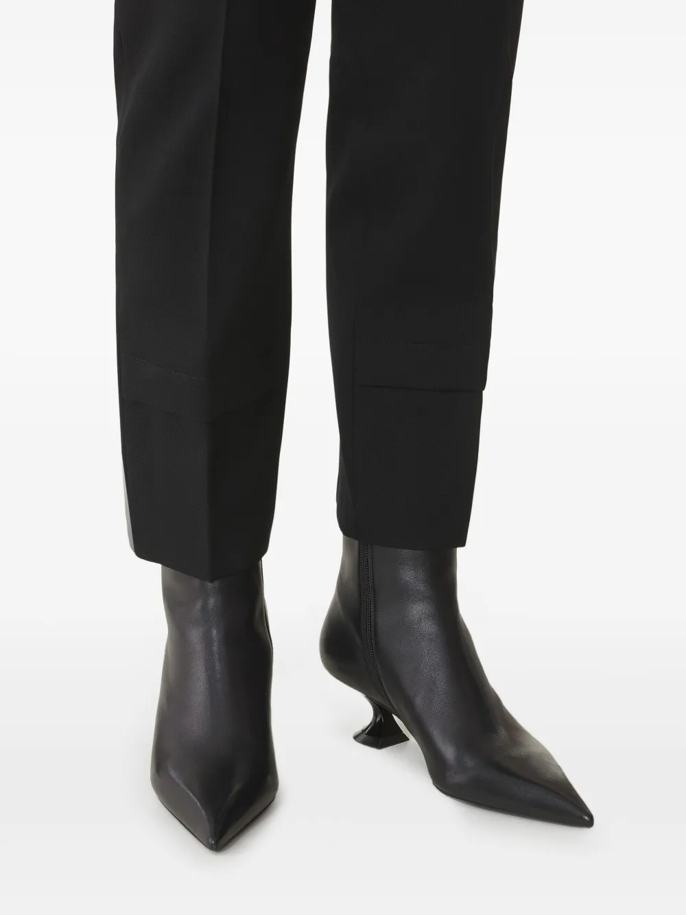Lanvin Pointed-toe Sculpted-heel Ankle Boots In Black