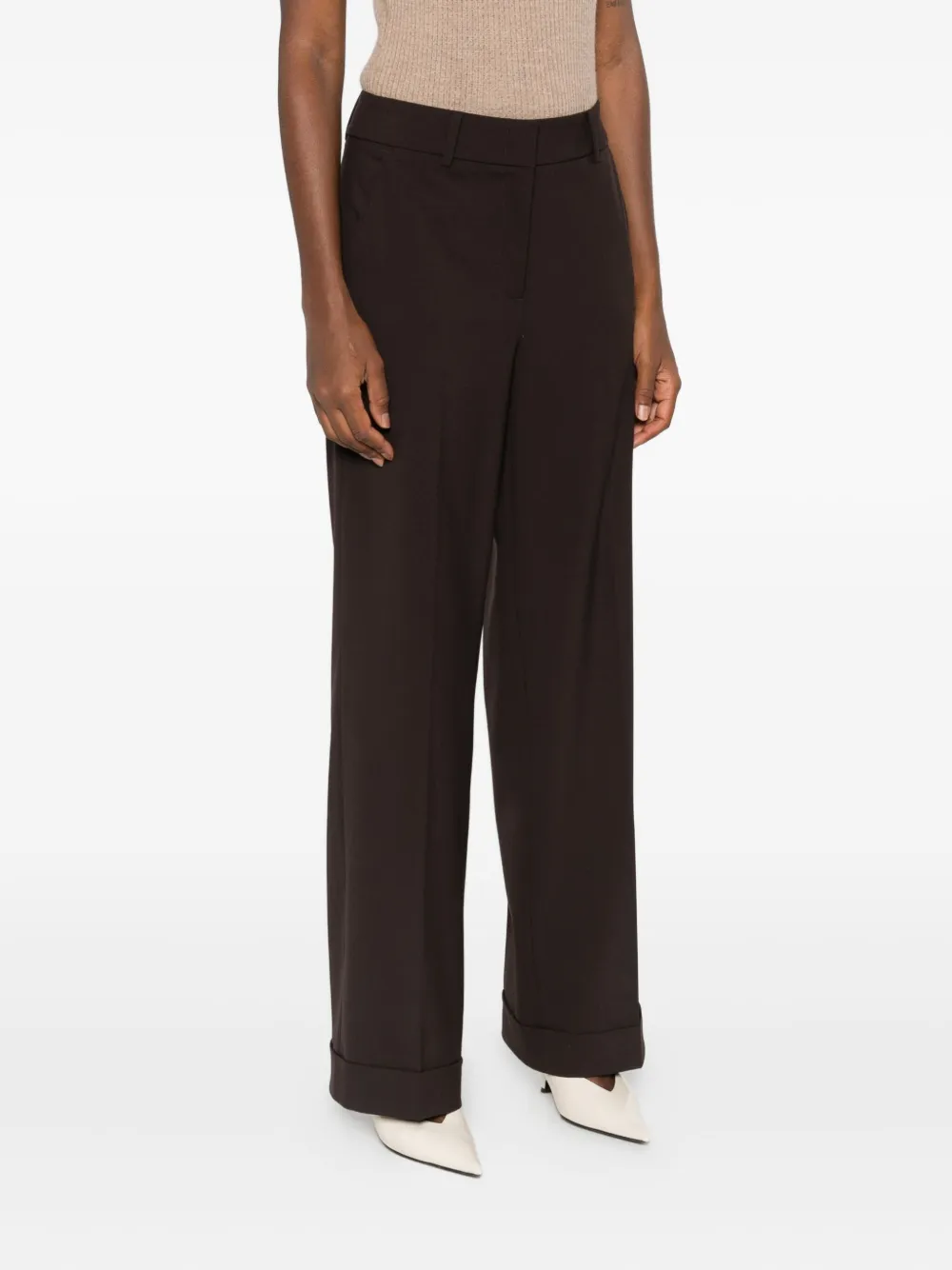 Cambio Broek met wijde pijpen Bruin