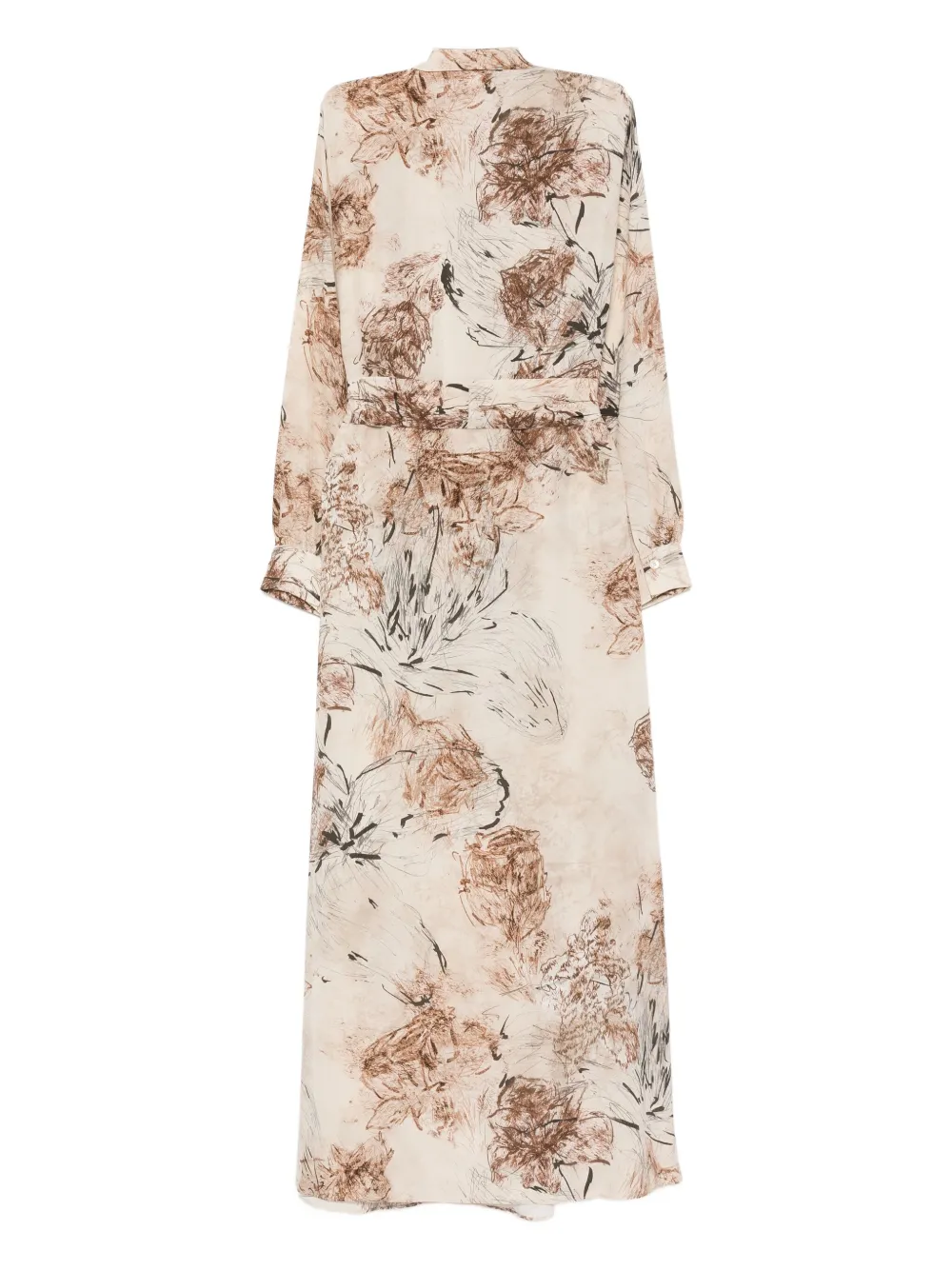 Eleventy Jurk met bloemenprint - Beige