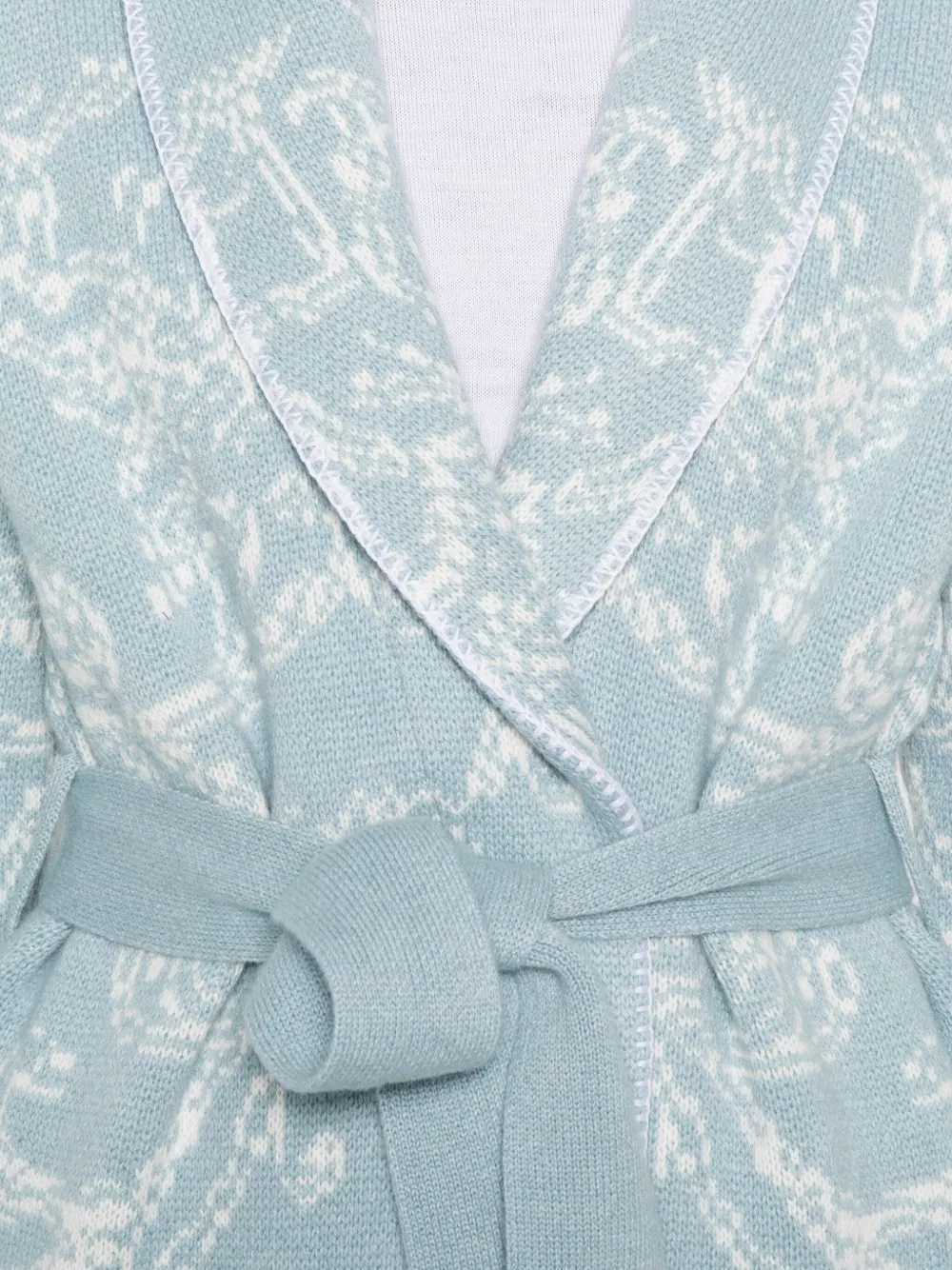 Eleventy Vest met sjaalkraag en patroon Blauw