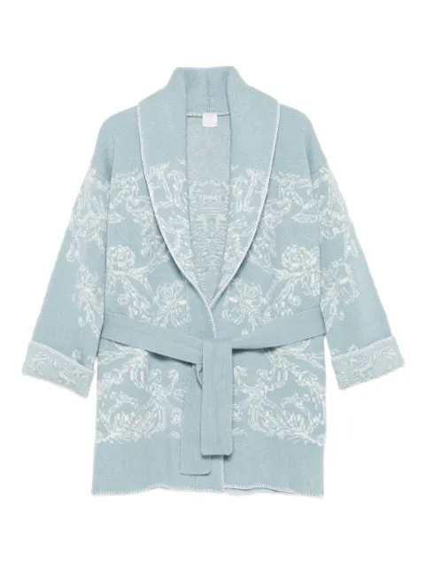 Eleventy shawl-collar patterned cardigan