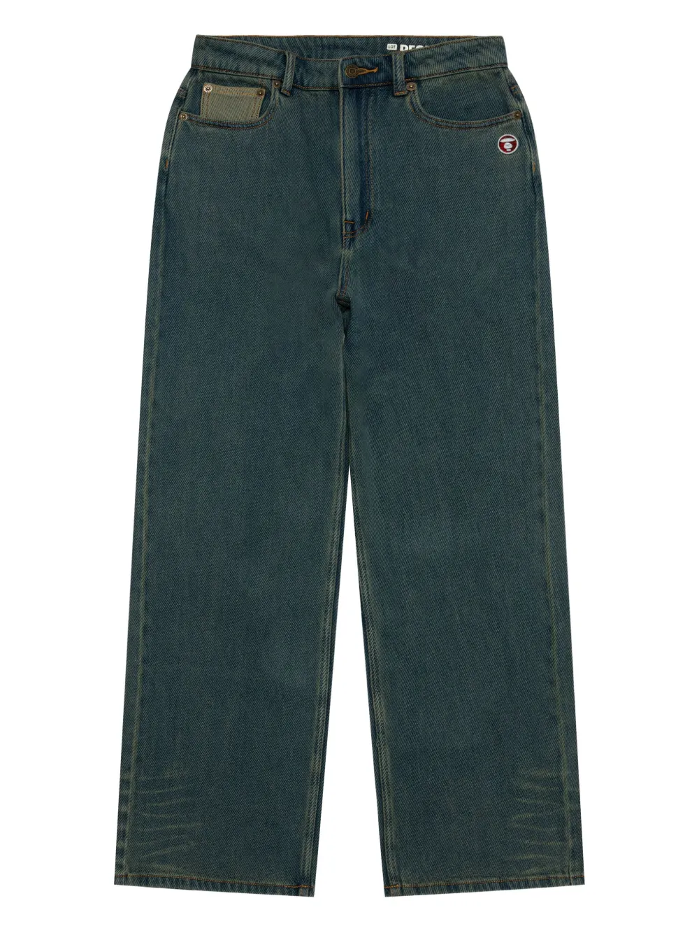 embroidered-pocket jeans