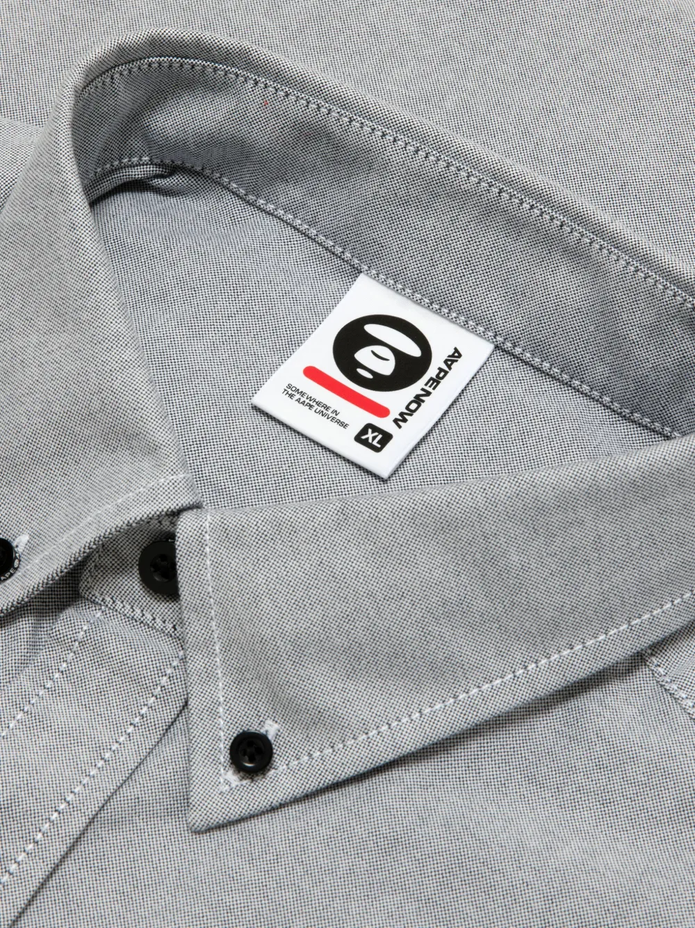 AAPE BY *A BATHING APE embroidered-logo shirt Grijs