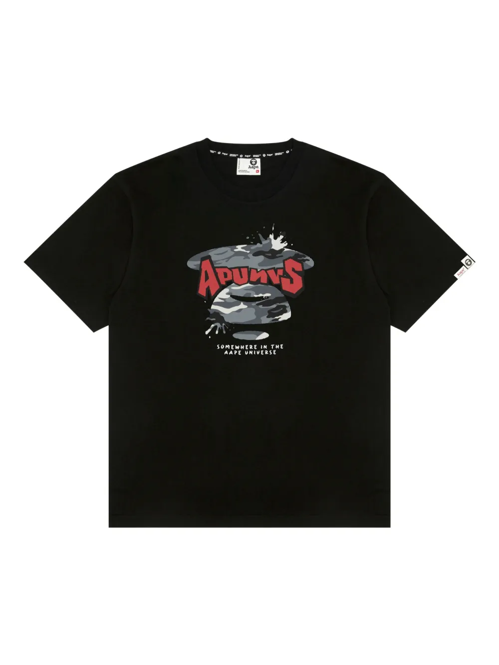 AAPE BY *A BATHING APE T-shirt met grafische print Zwart