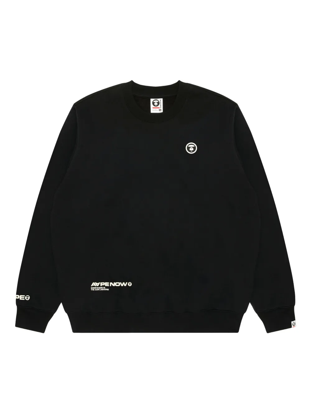 AAPE BY *A BATHING APE Head patch crew-neck sweatshirt Zwart