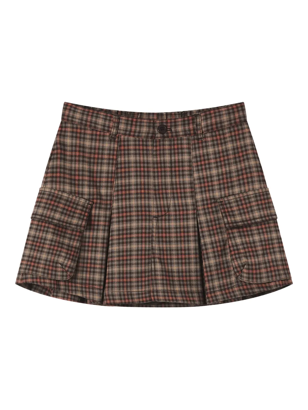CHOCOOLATE checked-pattern pleated  mini skirt | Brown | Image 1