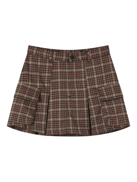 CHOCOOLATE checked-pattern pleated  mini skirt
