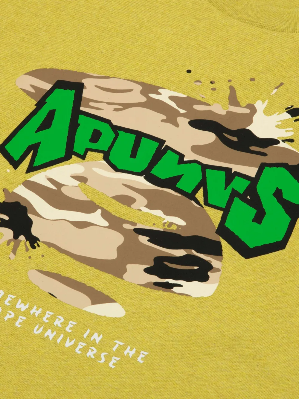 AAPE BY *A BATHING APE T-shirt met camouflageprint Geel