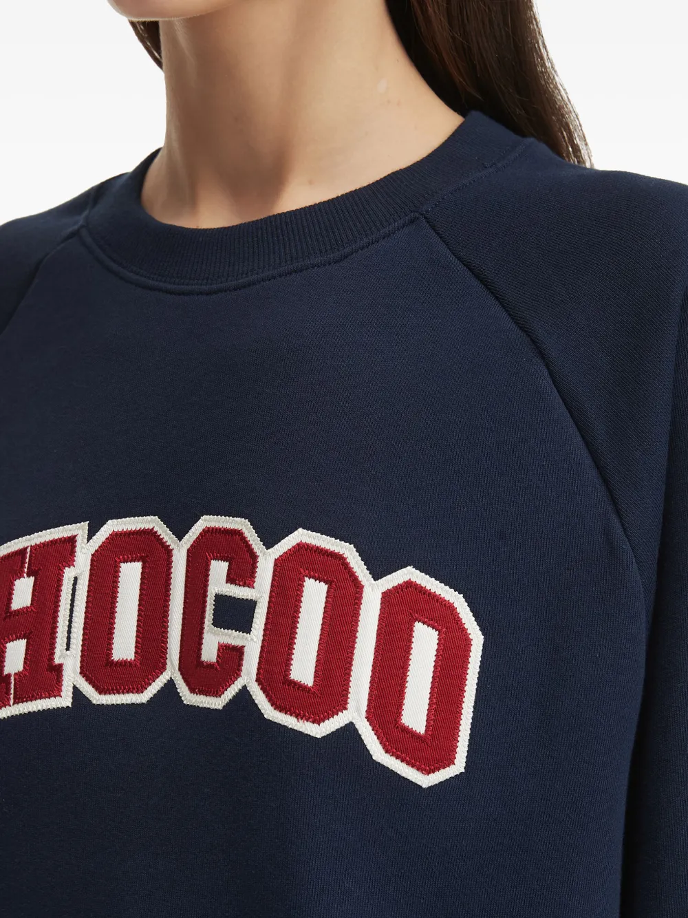 CHOCOOLATE Sweater met raglan mouwen en borduurwerk Blauw