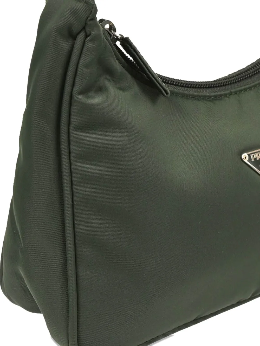 Pre-owned Prada 1990-2000s Triangle-logo Handbag In Green
