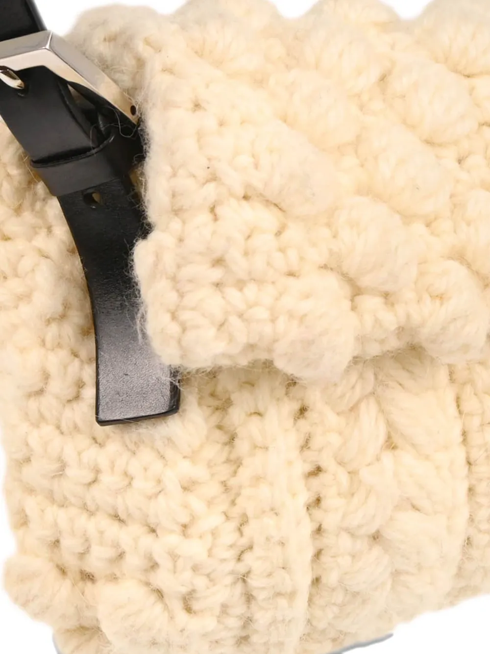 Pre-owned Fendi 1990-2000s Cable-knit Handbag In Neutral