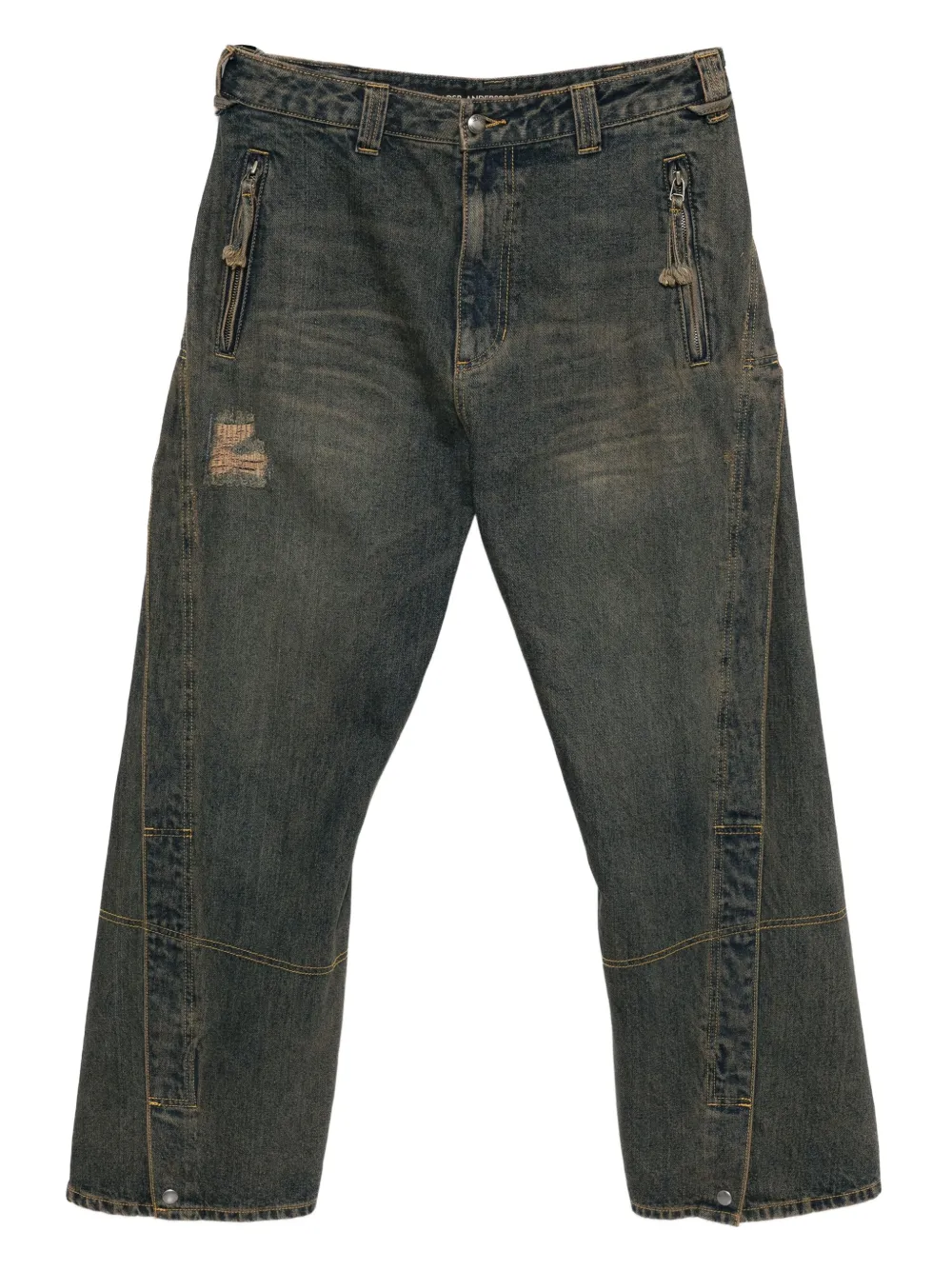 Andersson Bell Twisted Zipped-pockets Jeans In Brown