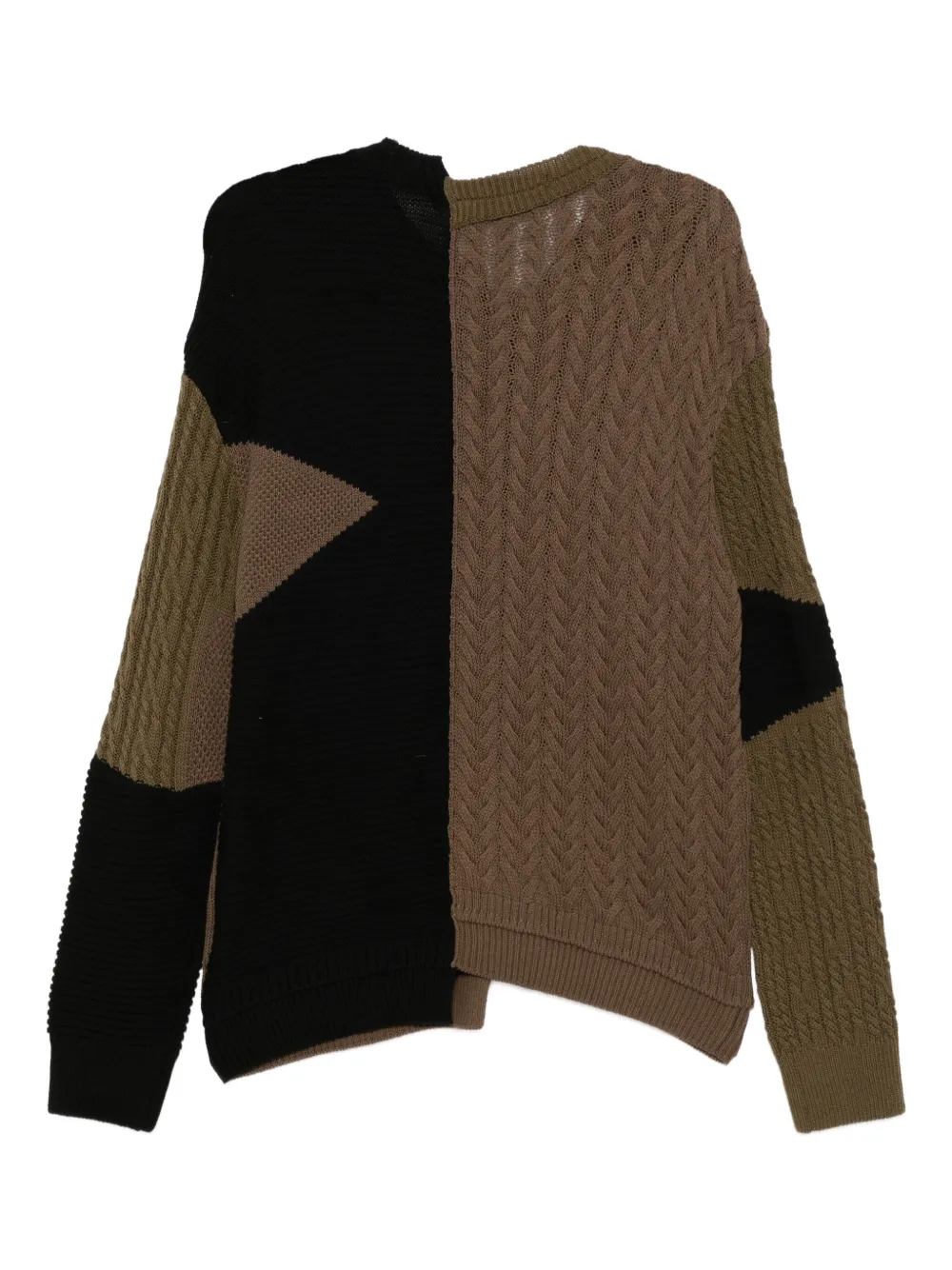 Andersson Bell Asymmetrische trui met patchwork - Zwart