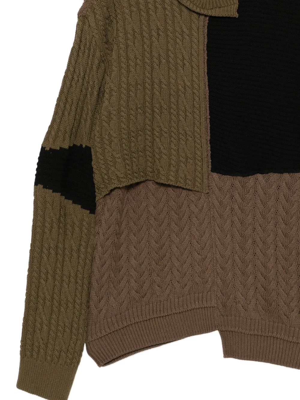 Andersson Bell Patchwork Asymmetric Jumper In Brown
