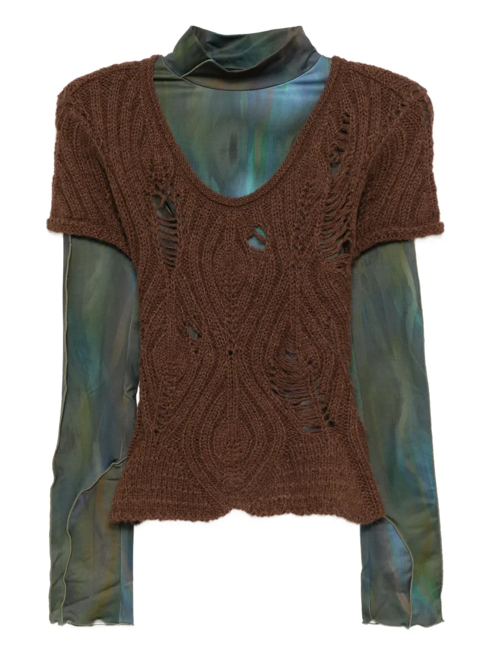 Andersson Bell layered  pattern top set | Brown | Image 1
