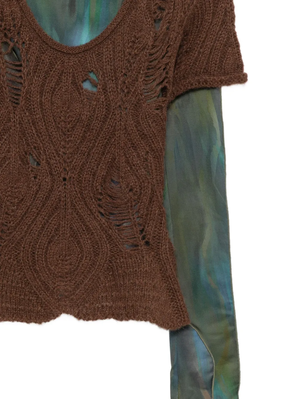 Andersson Bell Layered Pattern Top Set In Brown