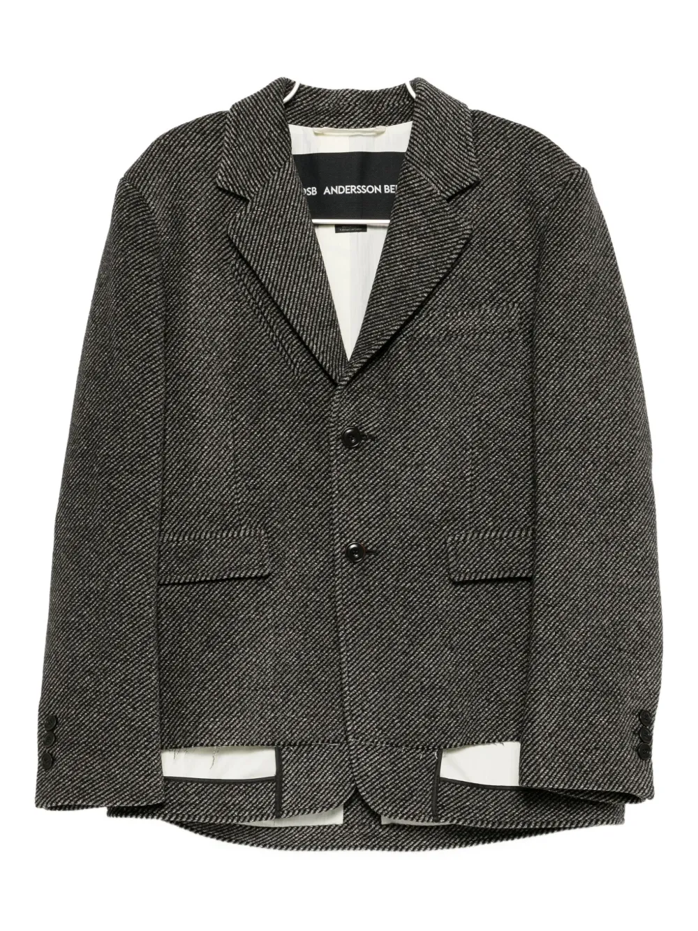 Andersson Bell Layered Details Blazer In Gray