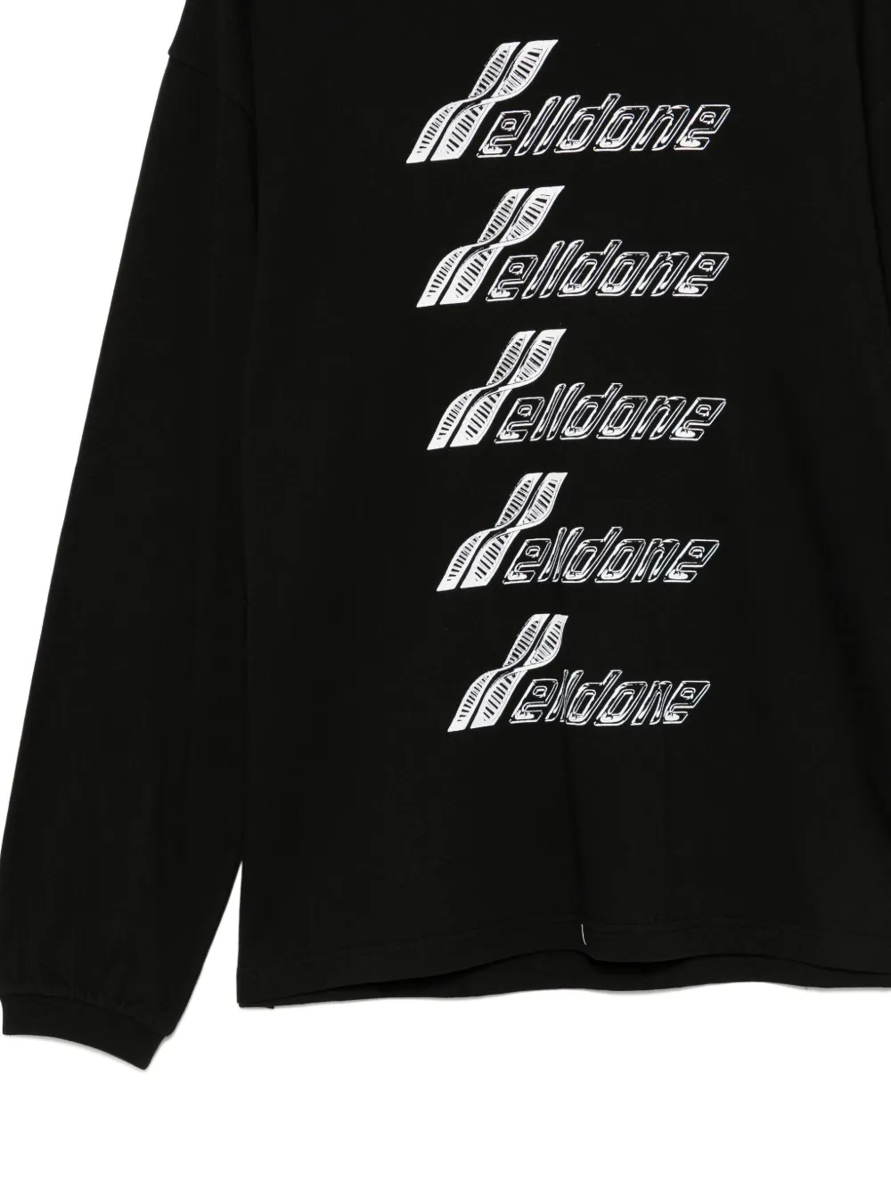 We11done T-shirt met logoprint Zwart