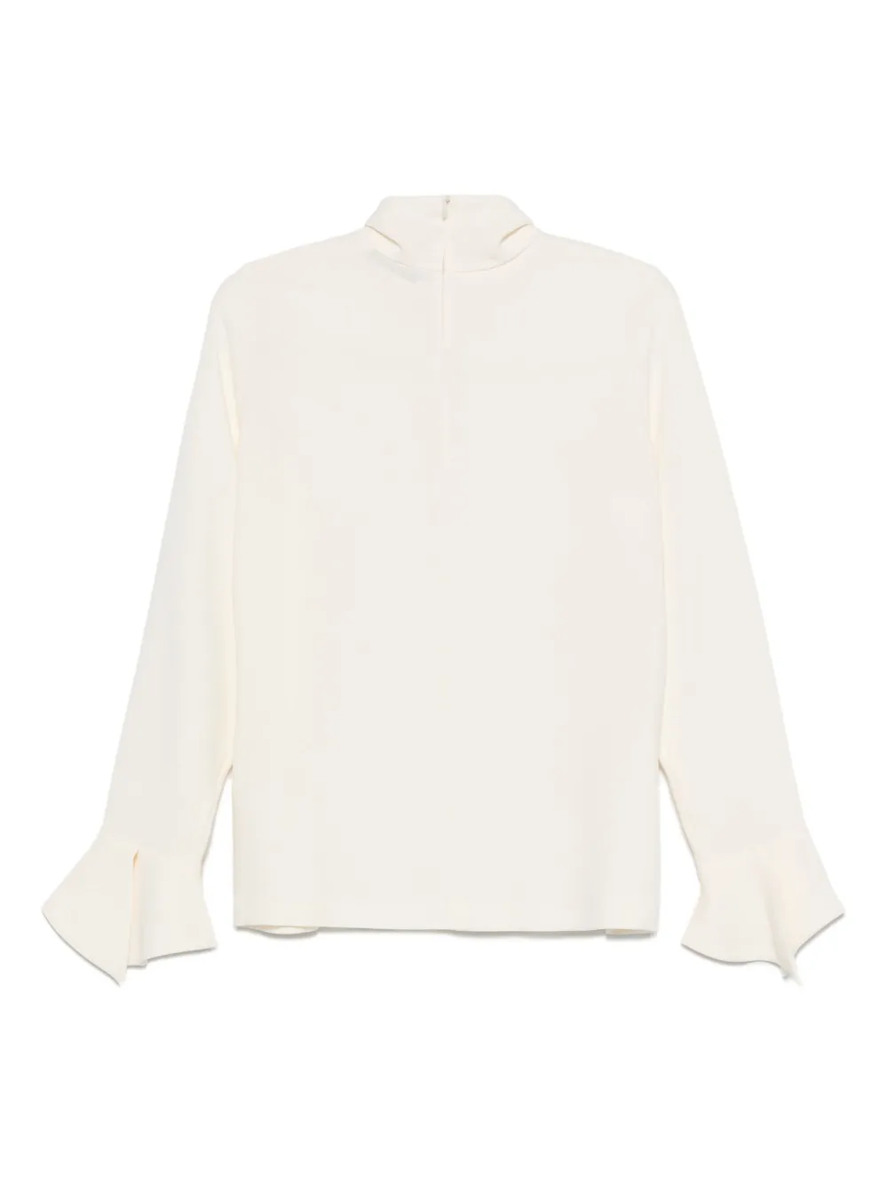 Alberto Biani high-neck bell-sleeve blouse Beige