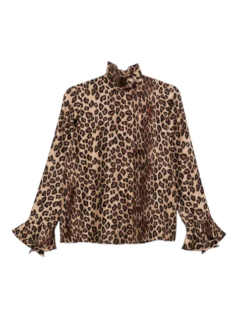 Alberto Biani blusa con estampado de leopardo