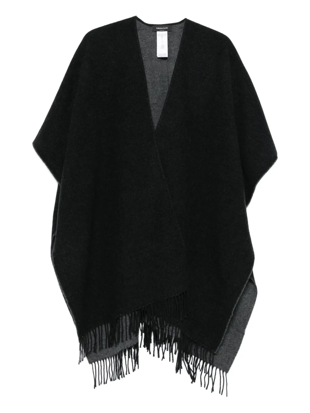 fringed v-neck poncho