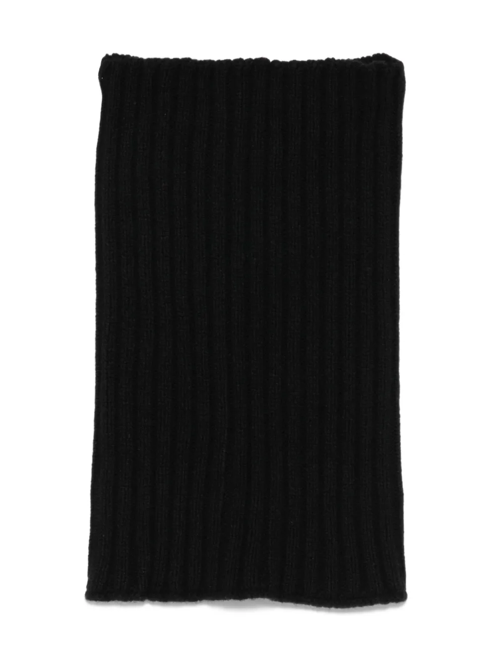 Rick Owens ribbed-knit rectangular scarf Zwart