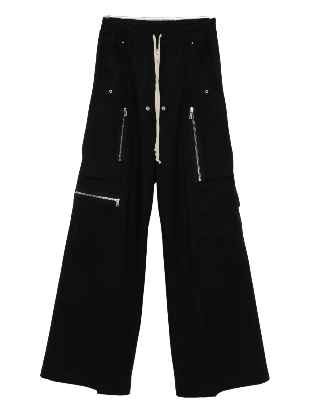 Rick Owens Drawstring Waist Wide Leg Trousers In Black