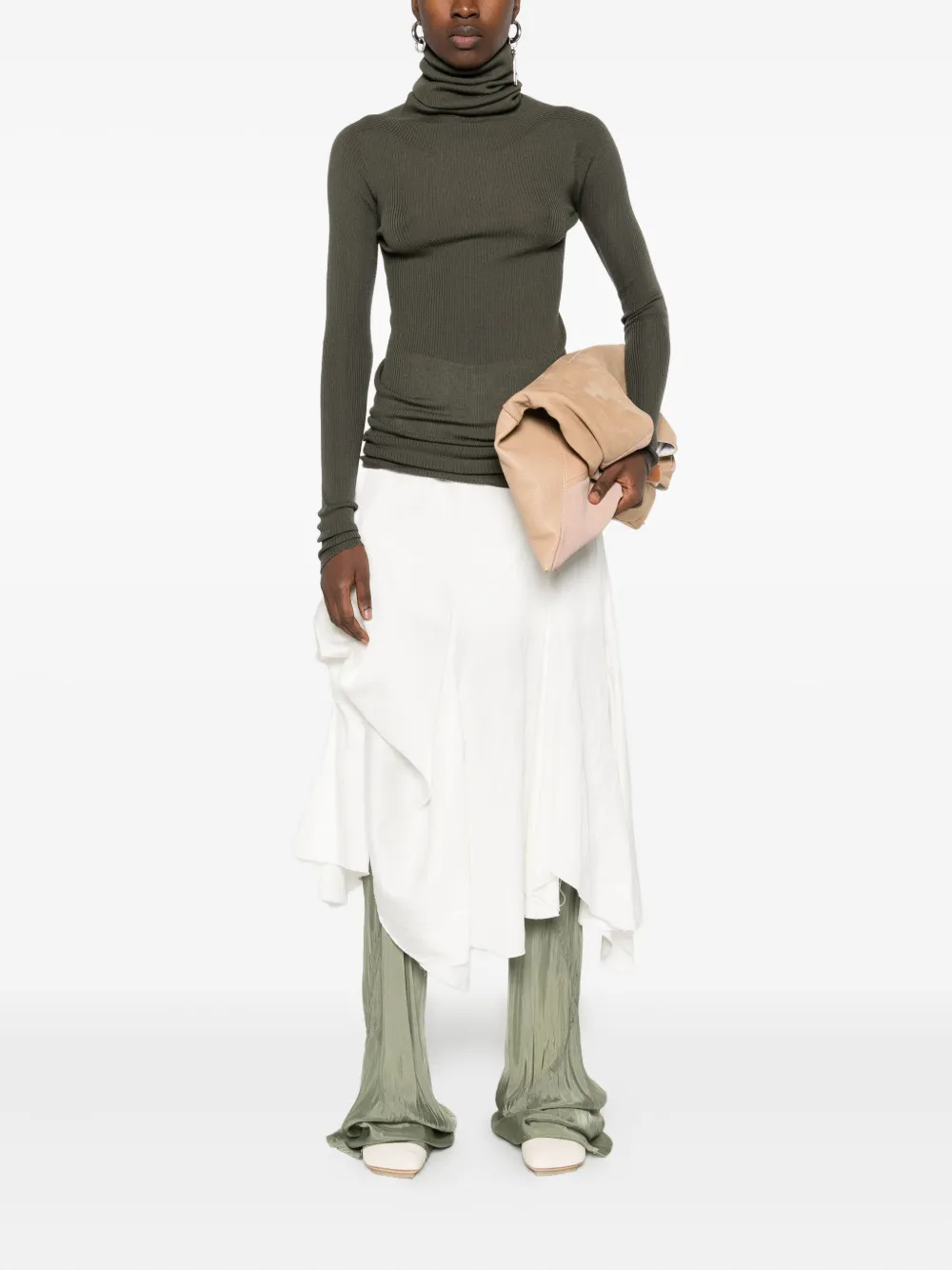 Rick Owens Ribbed Turtleneck Sweater In Black