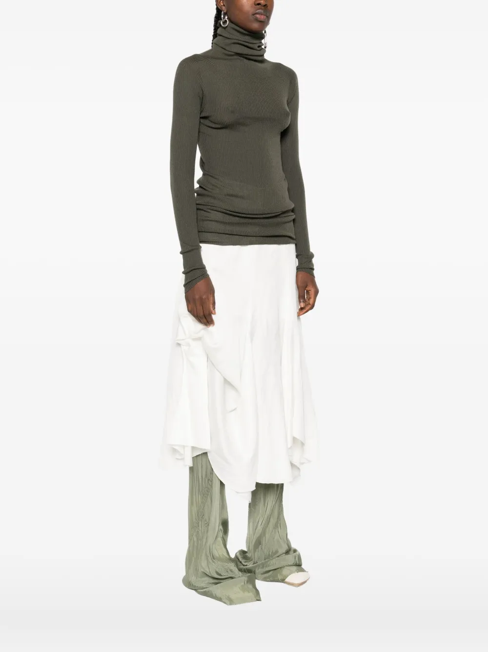 Rick Owens Ribbed Turtleneck Sweater In Black