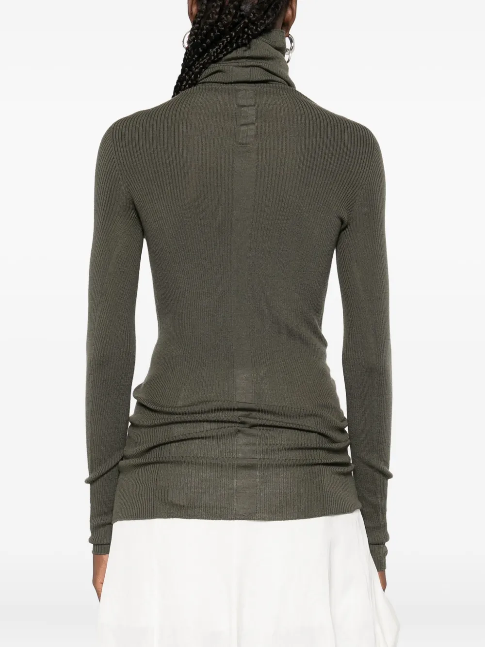Rick Owens Ribbed Turtleneck Sweater In Black
