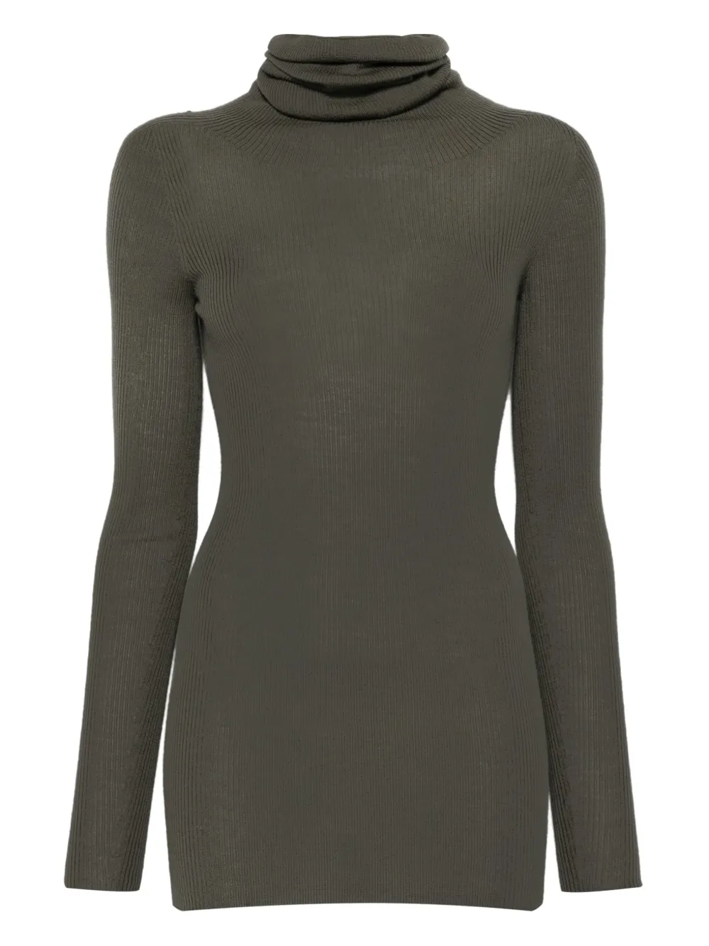 Rick Owens ribbed turtleneck sweater Groen