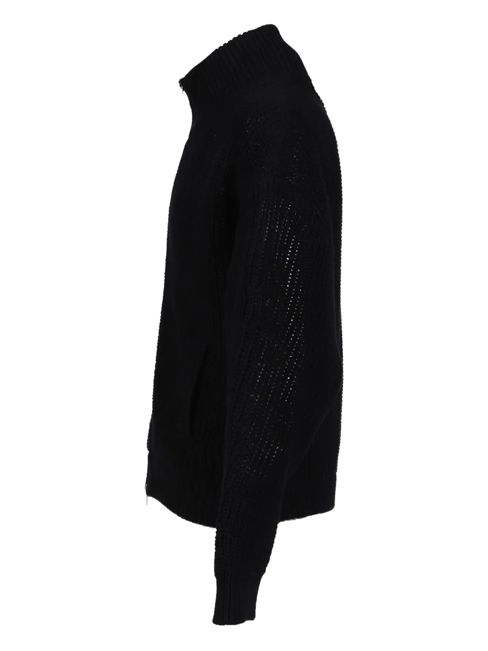 Doublet Zip-up Ribbed Jacket In Black