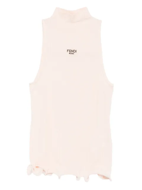 FENDI ribbed mock-neck top