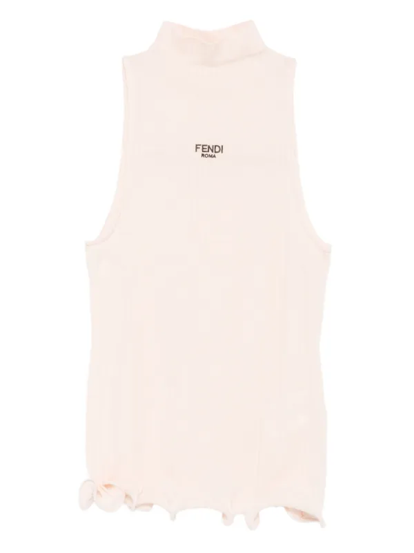 FENDI Ribbed mock-neck Top | Pink | FARFETCH
