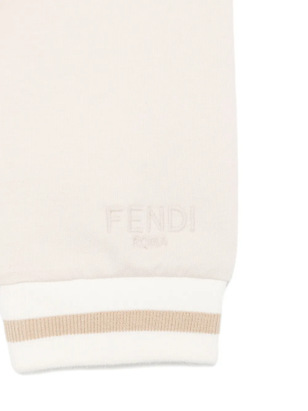 Fendi Kids Trainingsbroek met geribbelde manchetten F19J5 BEIGE