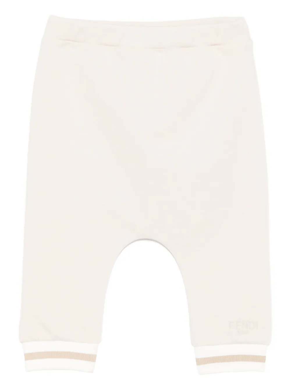 Fendi Kids Trainingsbroek met geribbelde chetten F19J5 BEIGE
