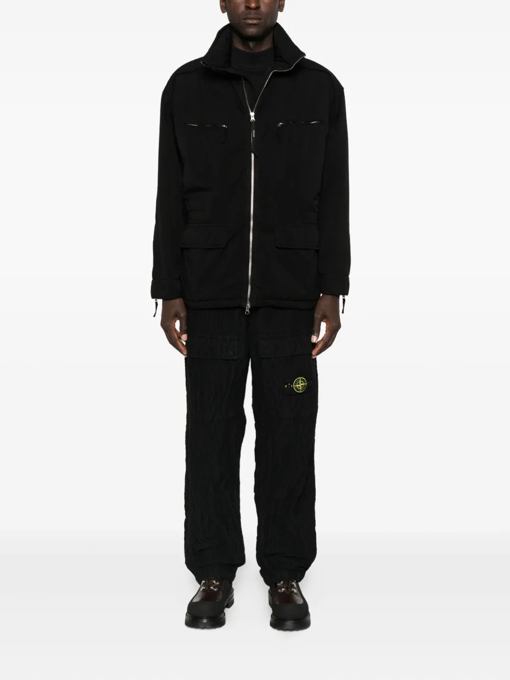 Stone Island Cargo broek met logopatch - Zwart